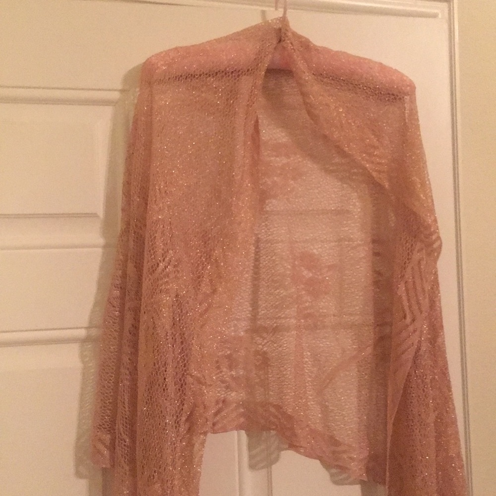 Pink and gold shawl